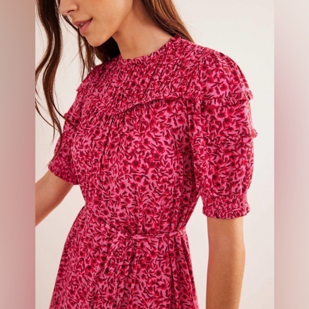 Boden pink yoke detail jersey dress NWT size 6R